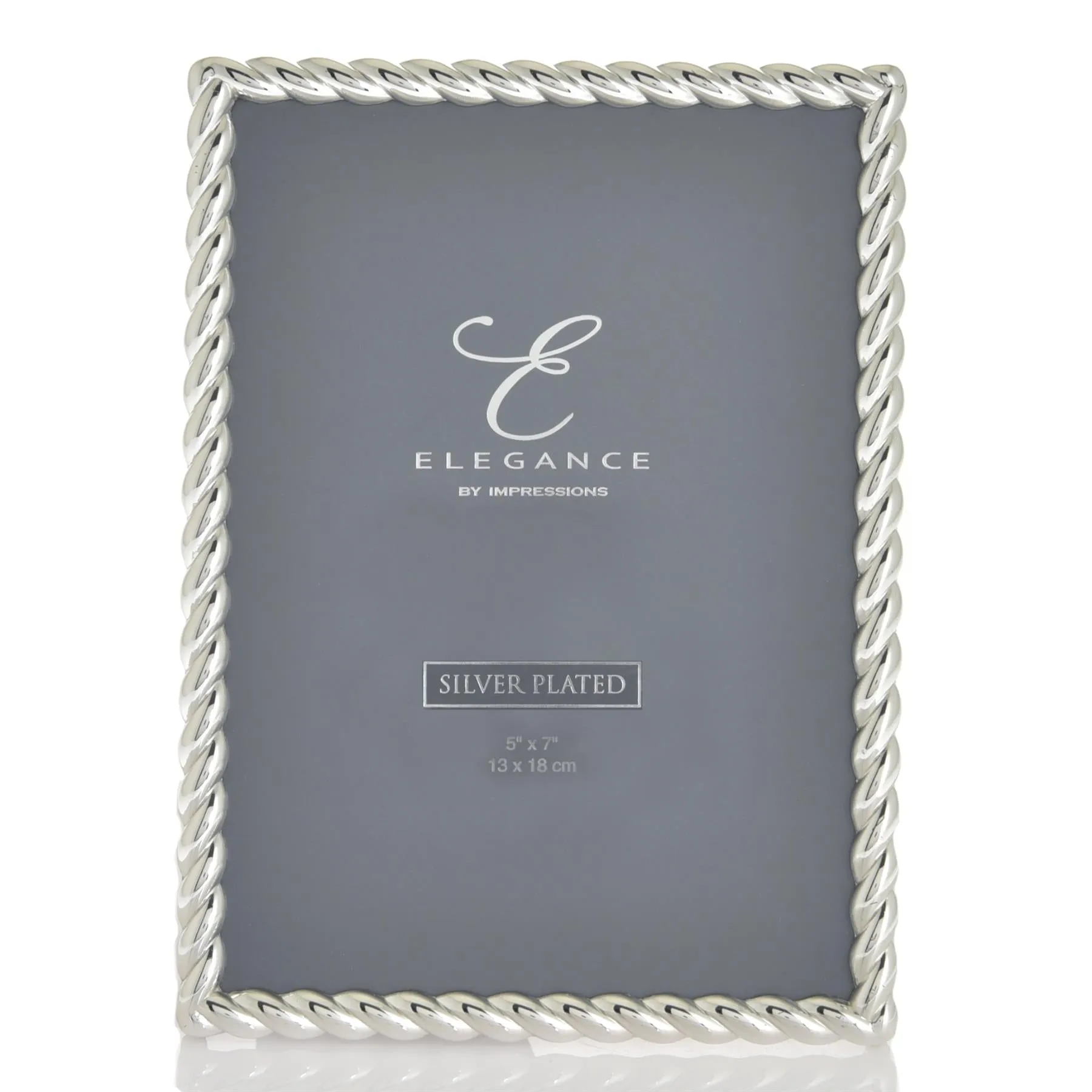 Elegance by Impressions Silver Plated Rope Twist Photo Frame with Gift Box