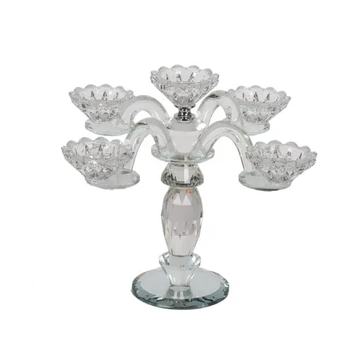 Elegant Crystal 5 Branch Candlesticks 22 Cm