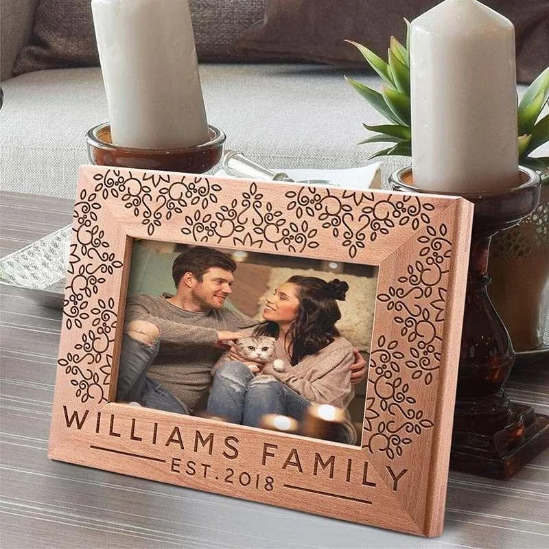 Family Photo Frame Personalized, Christmas Gift for Newlywed Couple