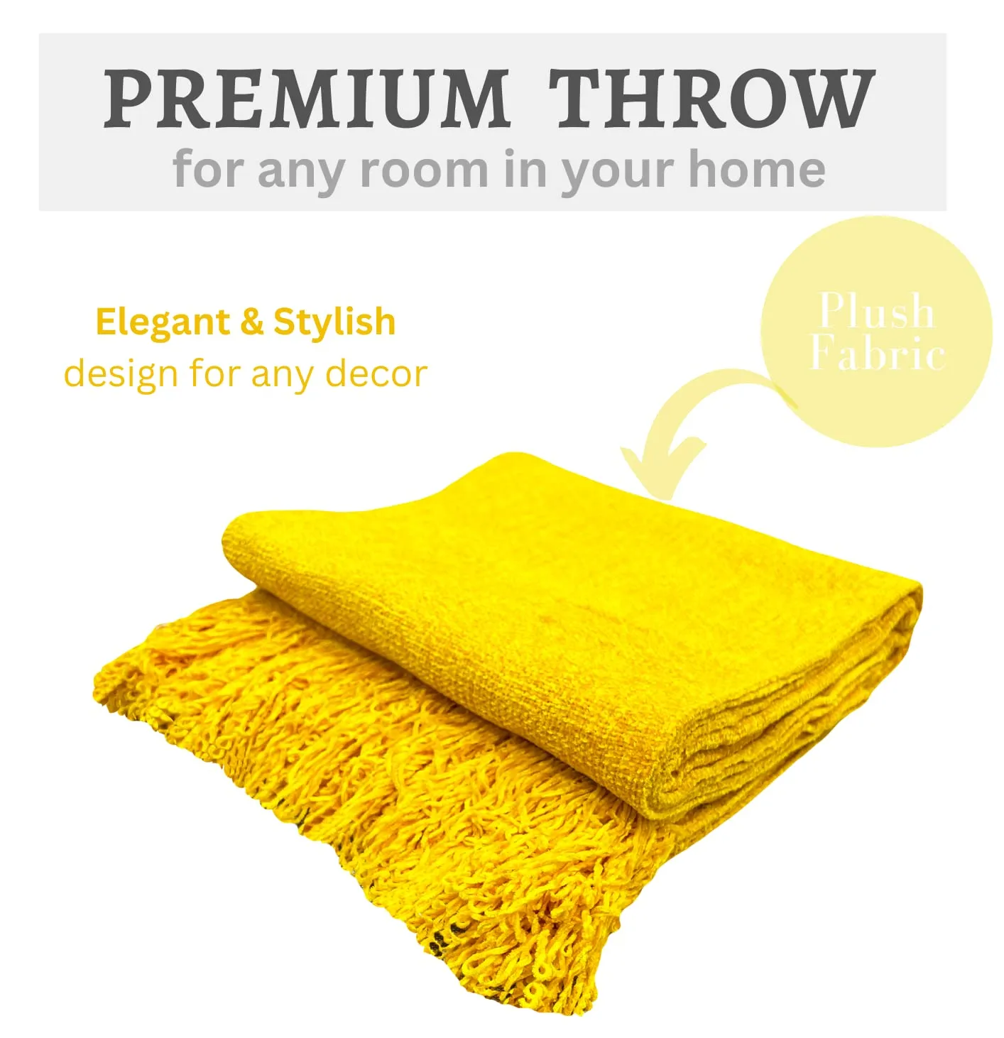 Fashion Throw Sofa Throw, Throws for Sofa and Couch, Sofa Throws for 3 Seater (Size : 130X160 cm) (2/3 Seater, Yellow)