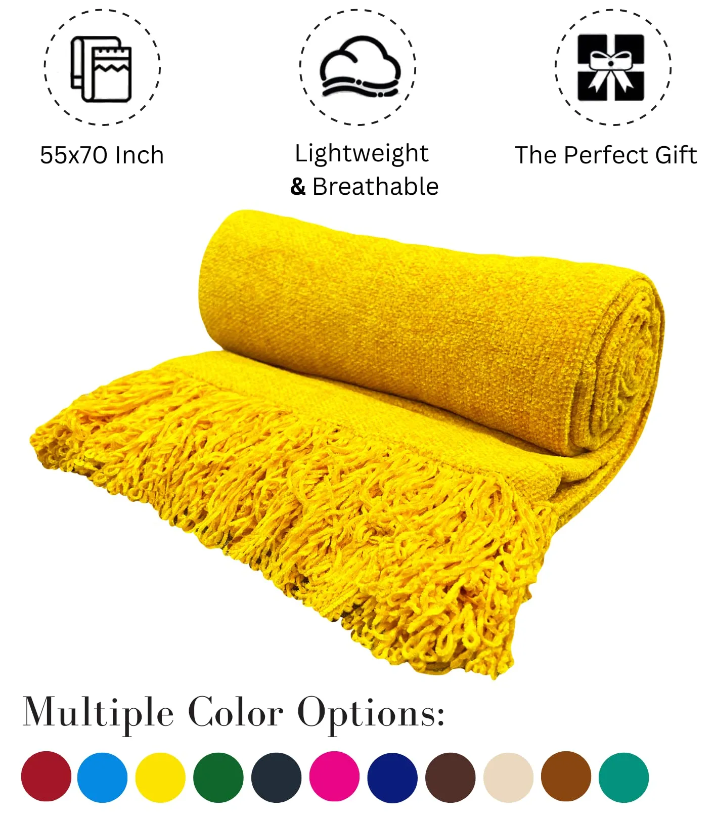 Fashion Throw Sofa Throw, Throws for Sofa and Couch, Sofa Throws for 3 Seater (Size : 130X160 cm) (2/3 Seater, Yellow)