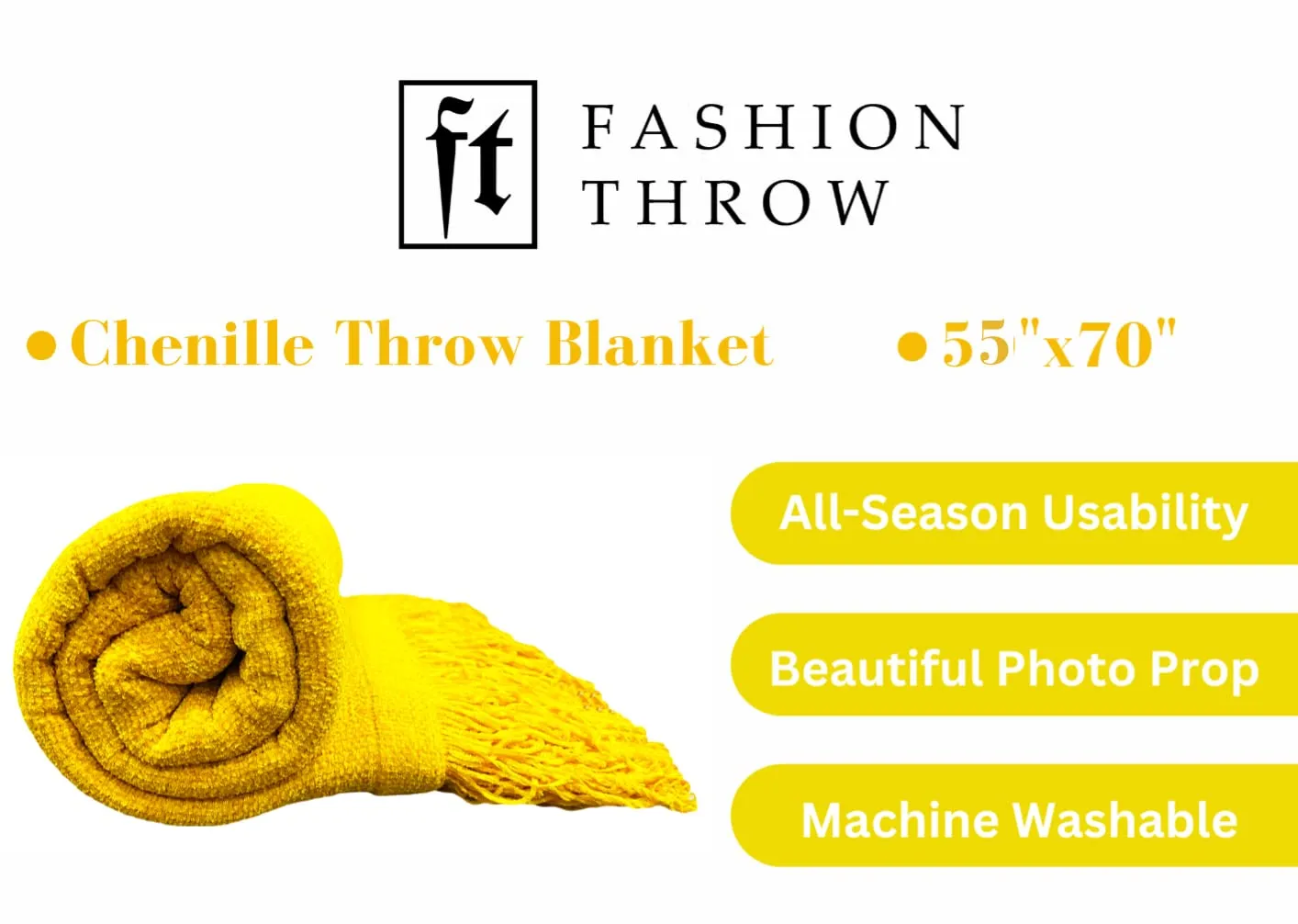 Fashion Throw Sofa Throw, Throws for Sofa and Couch, Sofa Throws for 3 Seater (Size : 130X160 cm) (2/3 Seater, Yellow)