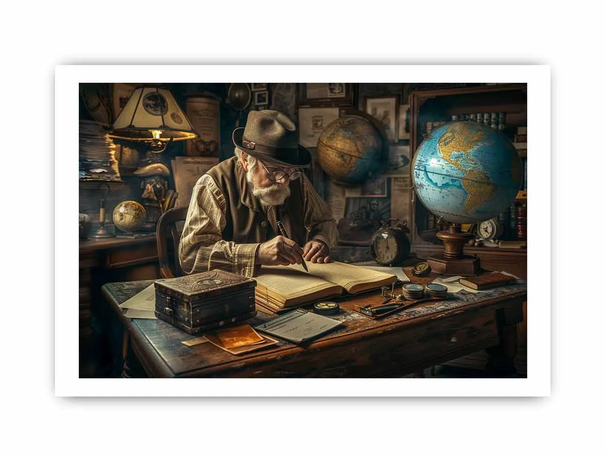 Genius at Work Print - High Quality, Archival Paper, Radiata Pine Frame