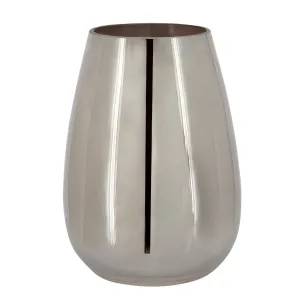 Glass 8"H Metallic Vase, Silver