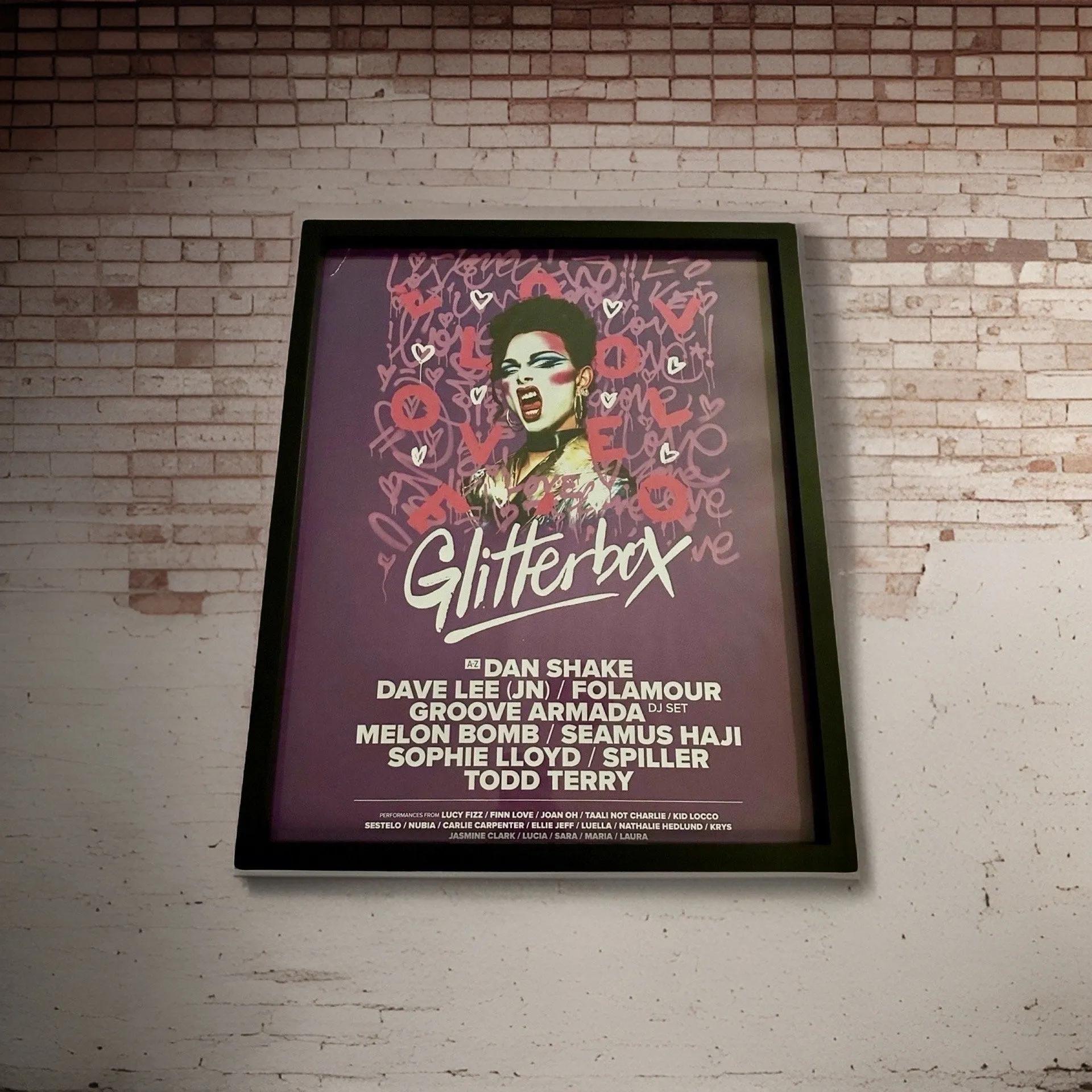 Glitterbox ~ Genuine Hi Ibiza Framed Dj Artwork | A3 Luxury Black Frame