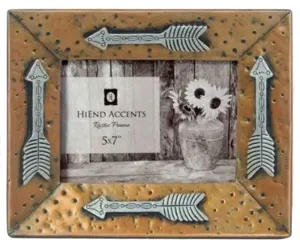 Gold Picture Frame with Arrows, 5" x 7"