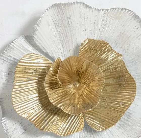 Golden Flower Metal Wall Art