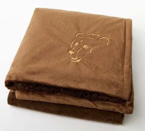 Graham Howard© "Angry Bear" Embroidered Alpaca Throw - Taupe/Vanilla