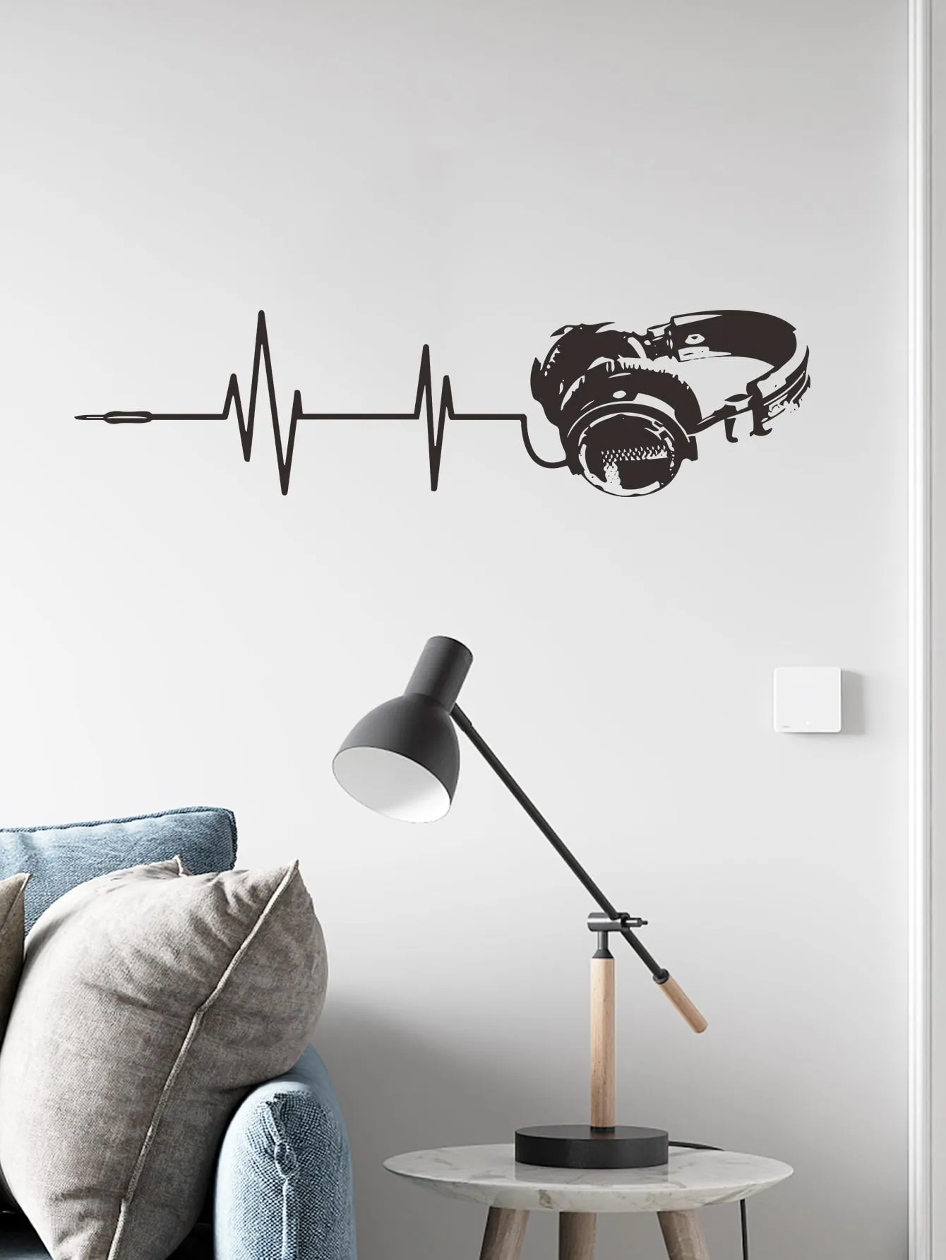 Headphone Music Wall Sticker Decorative Wall Art Decal Creative Design for Home