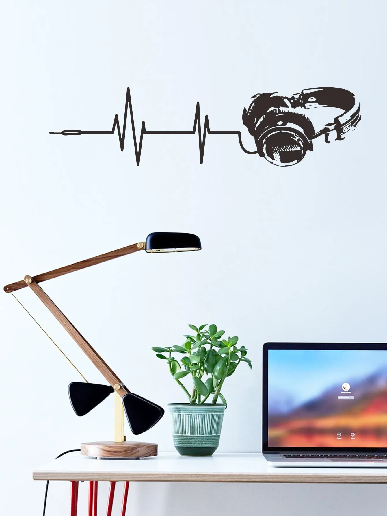 Headphone Music Wall Sticker Decorative Wall Art Decal Creative Design for Home