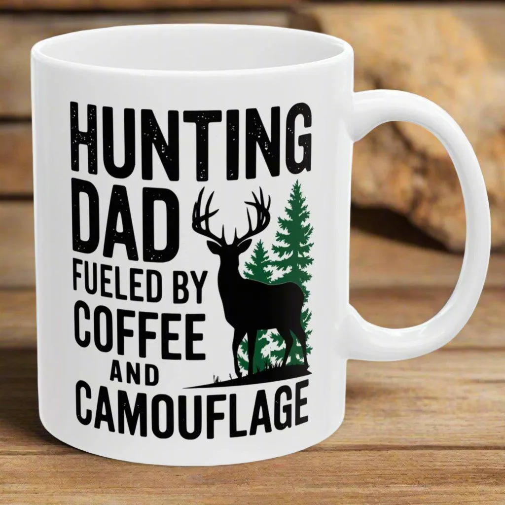 Hunting Dad Funny Fueled By Coffee Birthday Christmas Gift 11oz Coffee Mug