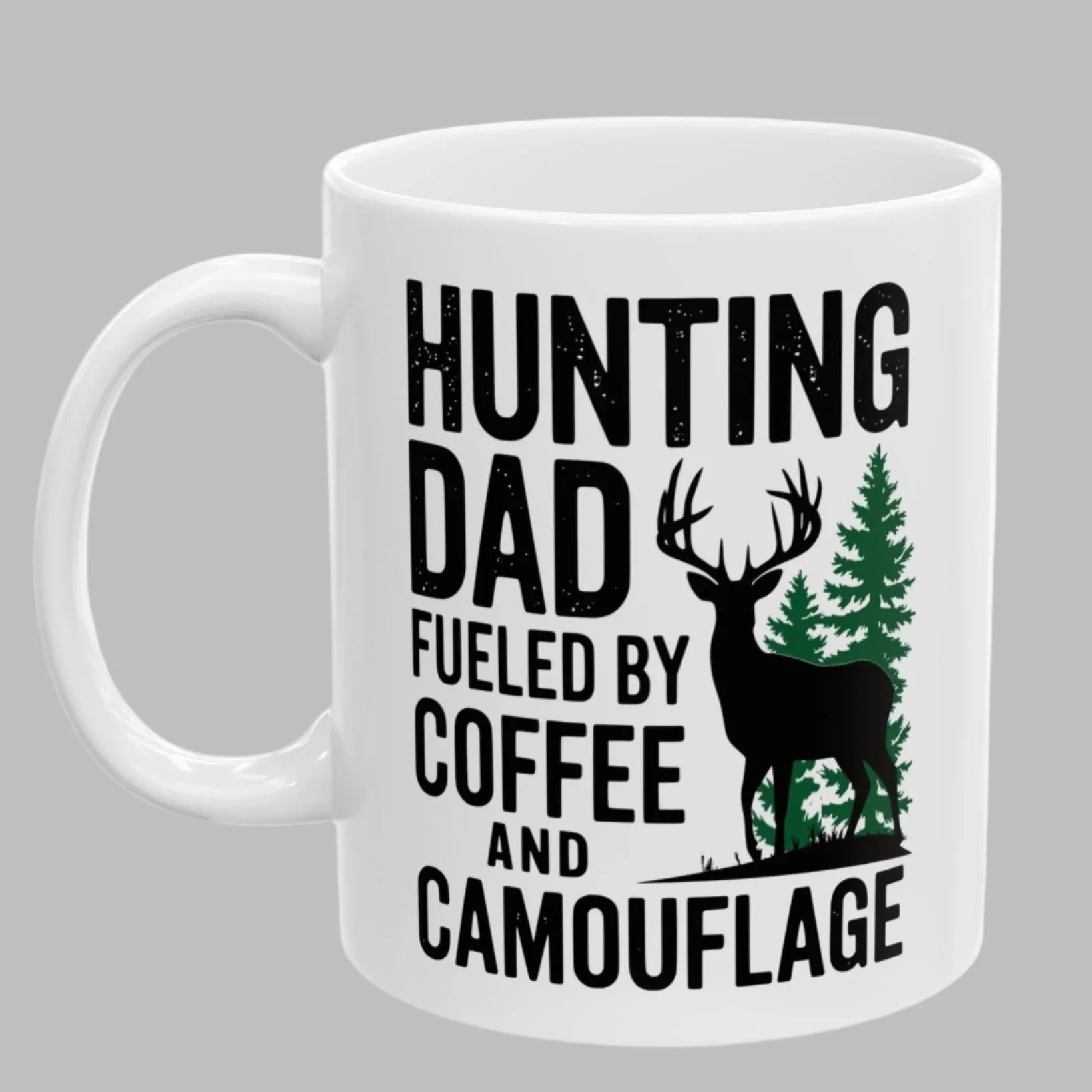 Hunting Dad Funny Fueled By Coffee Birthday Christmas Gift 11oz Coffee Mug