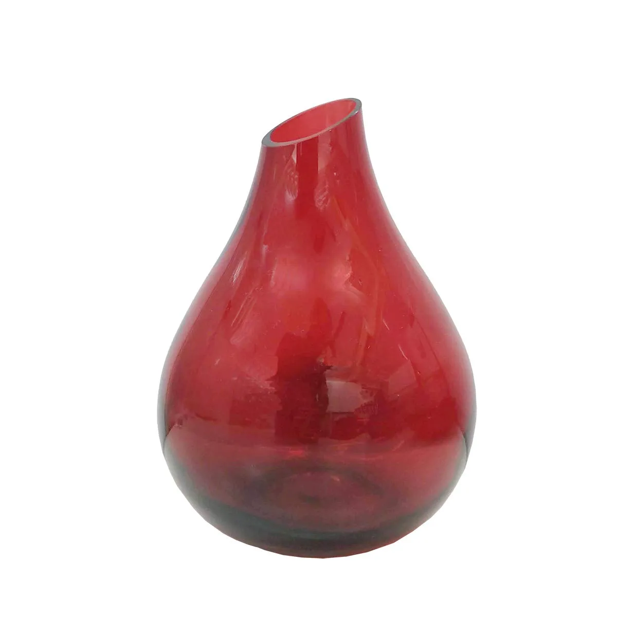 Incrizma Glass Flower Vase (5 X 7 In, Red)