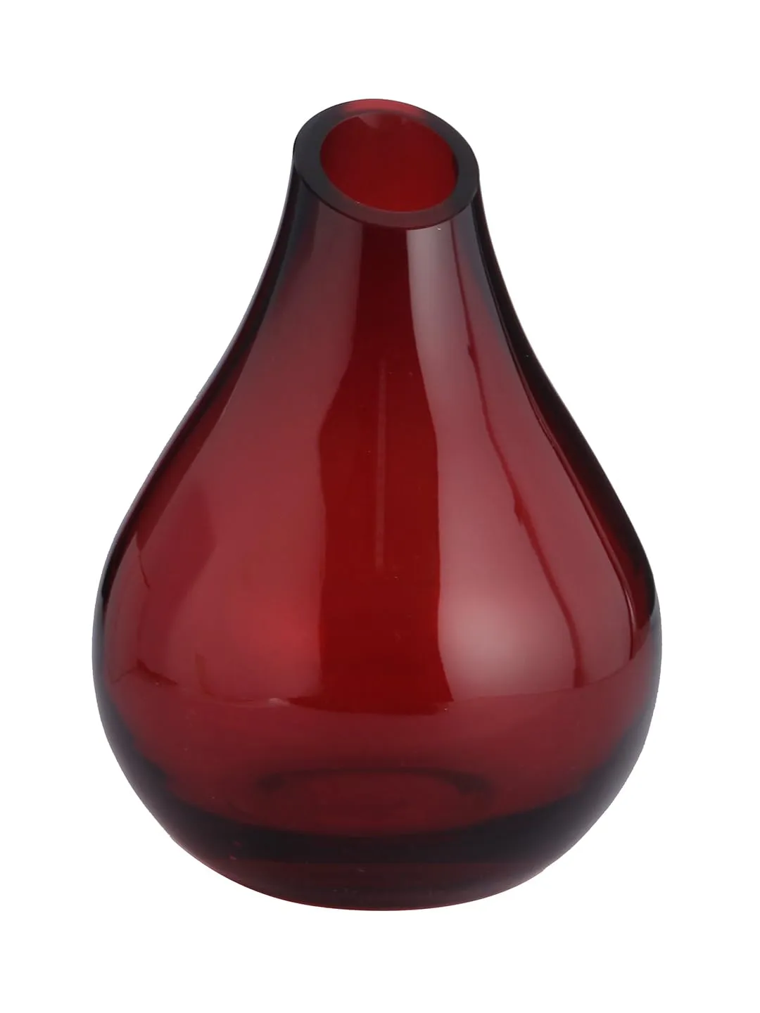 Incrizma Glass Flower Vase (5 X 7 In, Red)