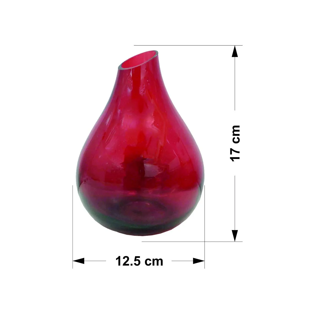 Incrizma Glass Flower Vase (5 X 7 In, Red)