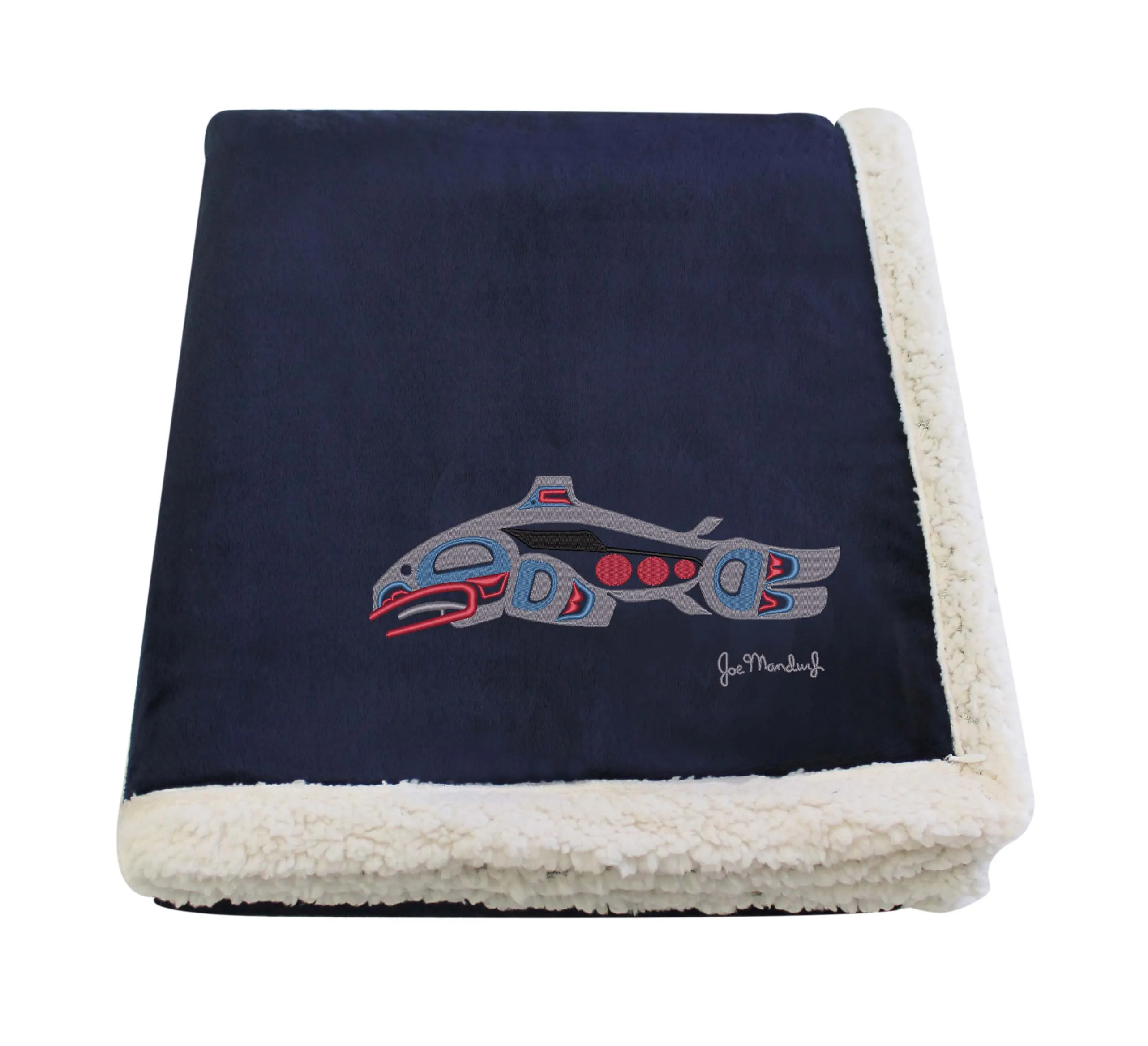 Joe Mandur, Jr.© "Salmon" Embroidered Country Lambswool Throw|7 Colors