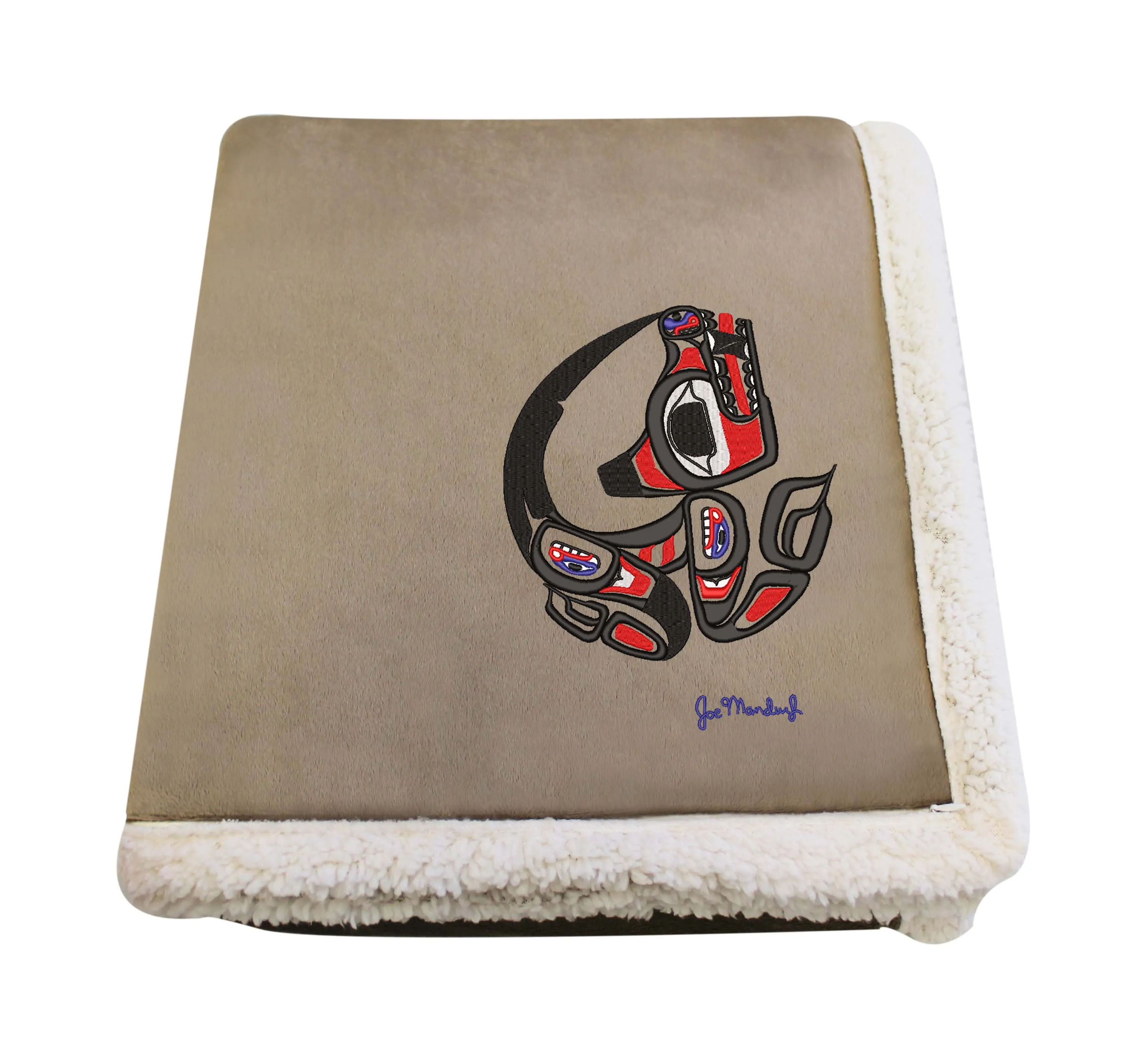 Joe Mandur, Jr.© "Wolf" Embroidered Country Lambswool Throw|7 Colors