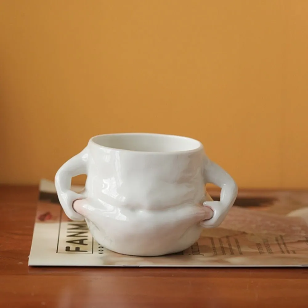 Kawaii Ceramic Pinch Belly Mug