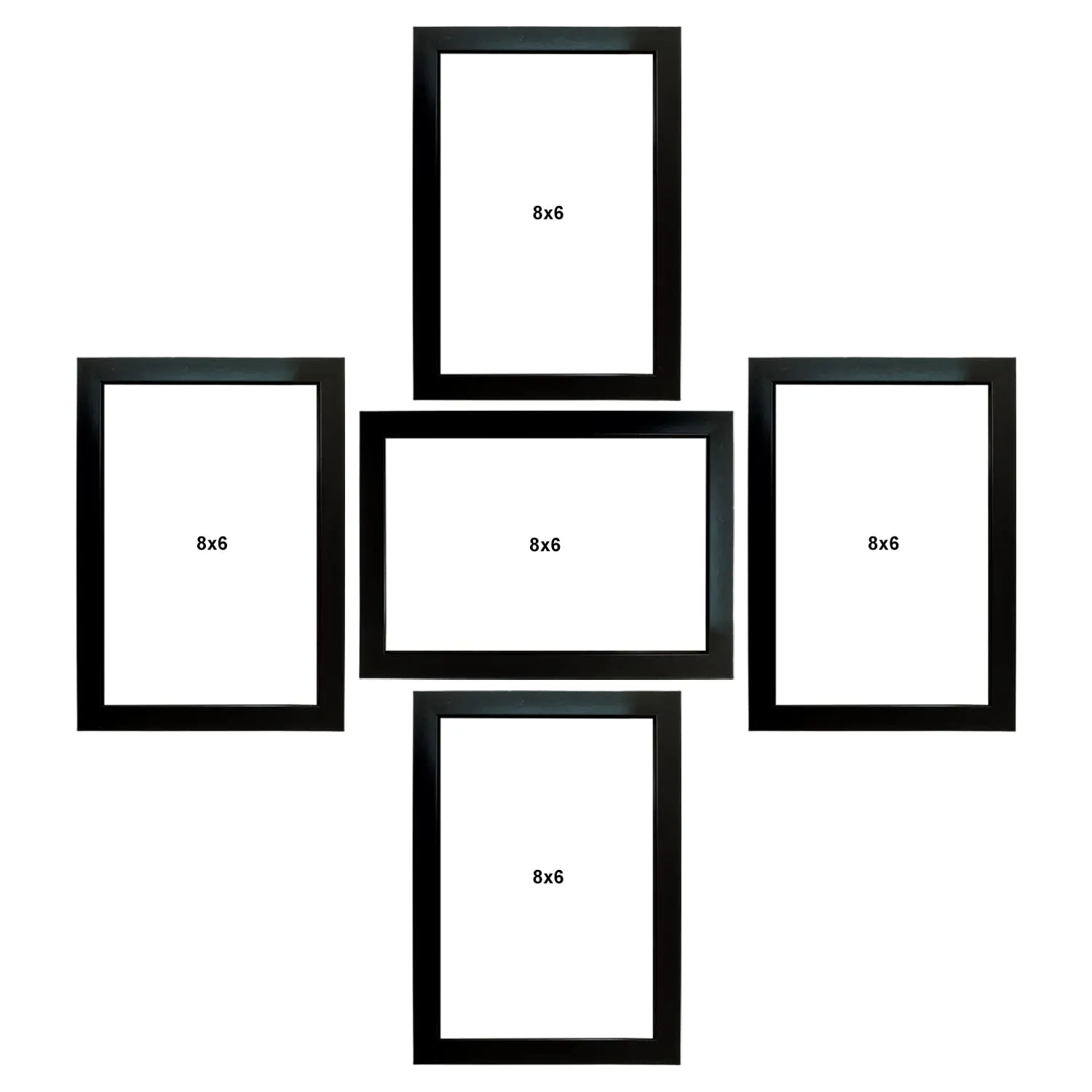 Kuber Industries Collage Photo Frame For Living Room, Wall Set of 5 (Black) Size: 6x8-5 Pc.