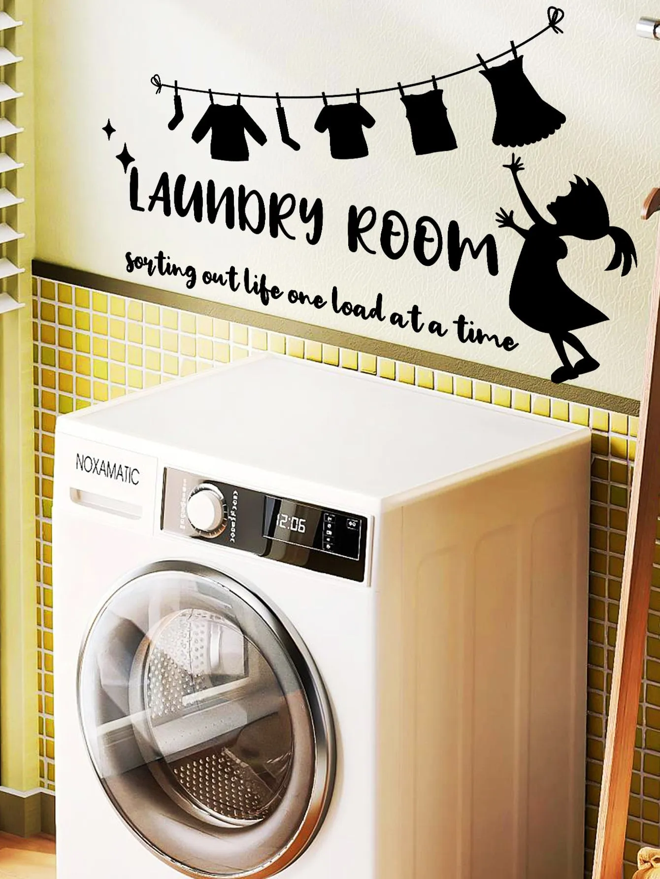 Laundry Room Wall Sticker Decorative Wall Art Decal Creative Design for Home