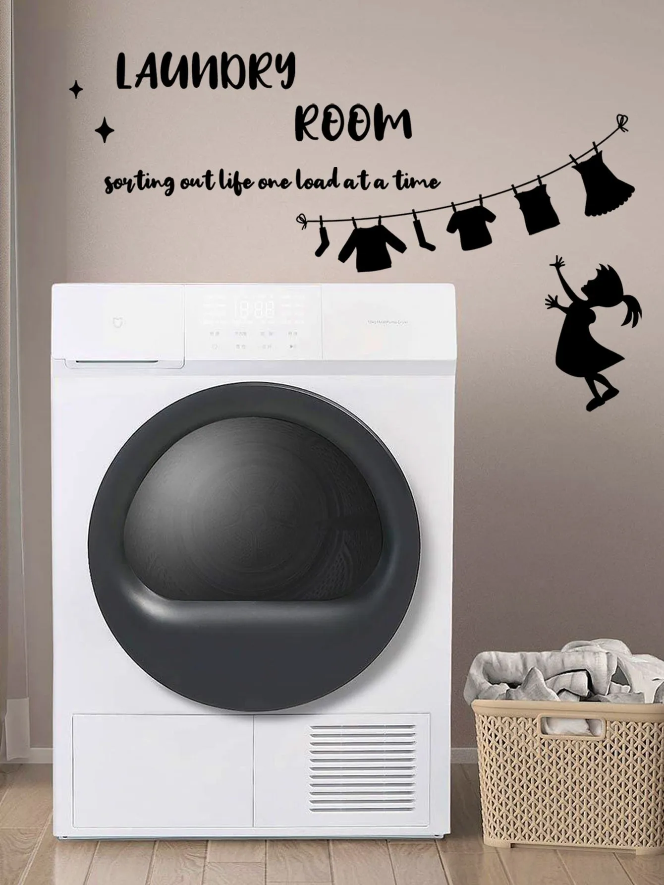 Laundry Room Wall Sticker Decorative Wall Art Decal Creative Design for Home