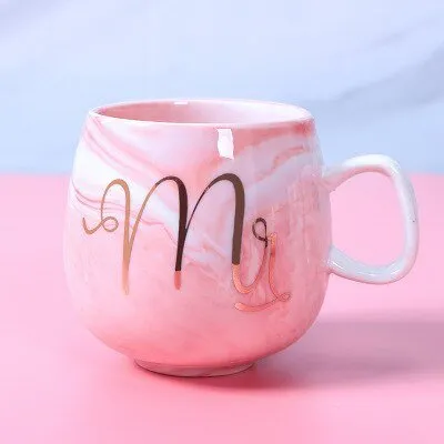 Marble Ceramic Flamingo Coffee Mug for Office Bar