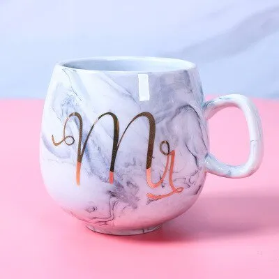 Marble Ceramic Flamingo Coffee Mug for Office Bar