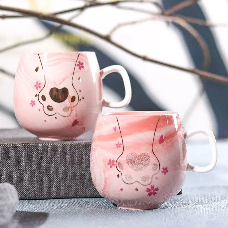 Marble Ceramic Flamingo Coffee Mug for Office Bar