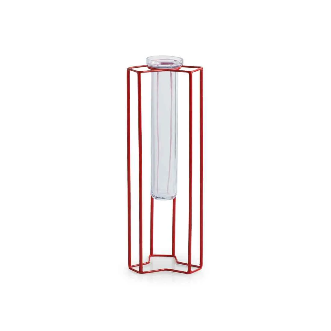 Modern Glass Garden' Test Tube Table Planter/Vase (25.4 cm | Red)