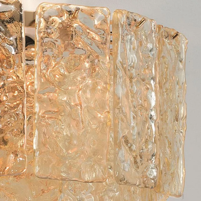 Modern Mid-Century Martellato Glass Wall Light