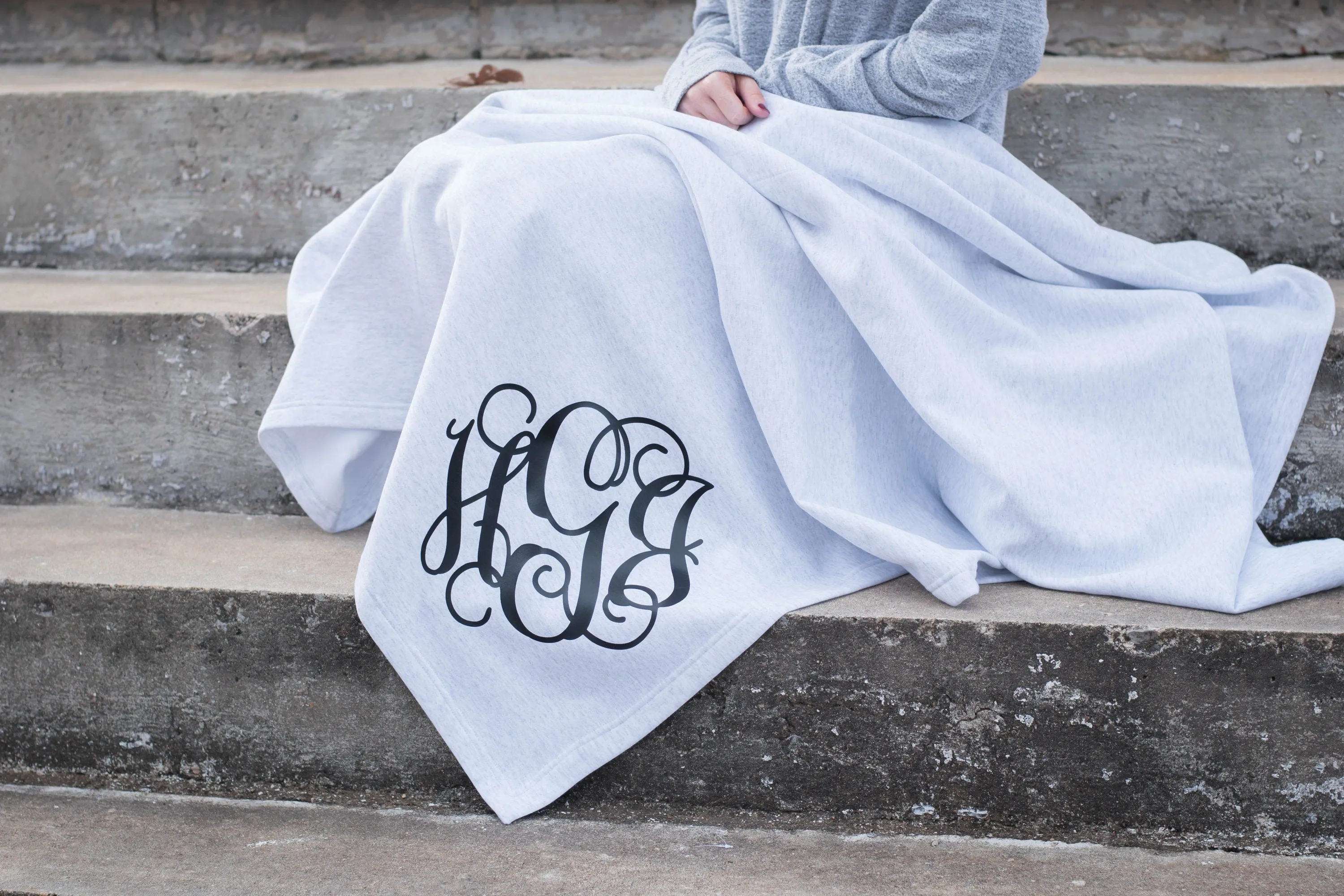 Monogrammed Fleece Throw Blanket |  Personalized Stadium Blankets