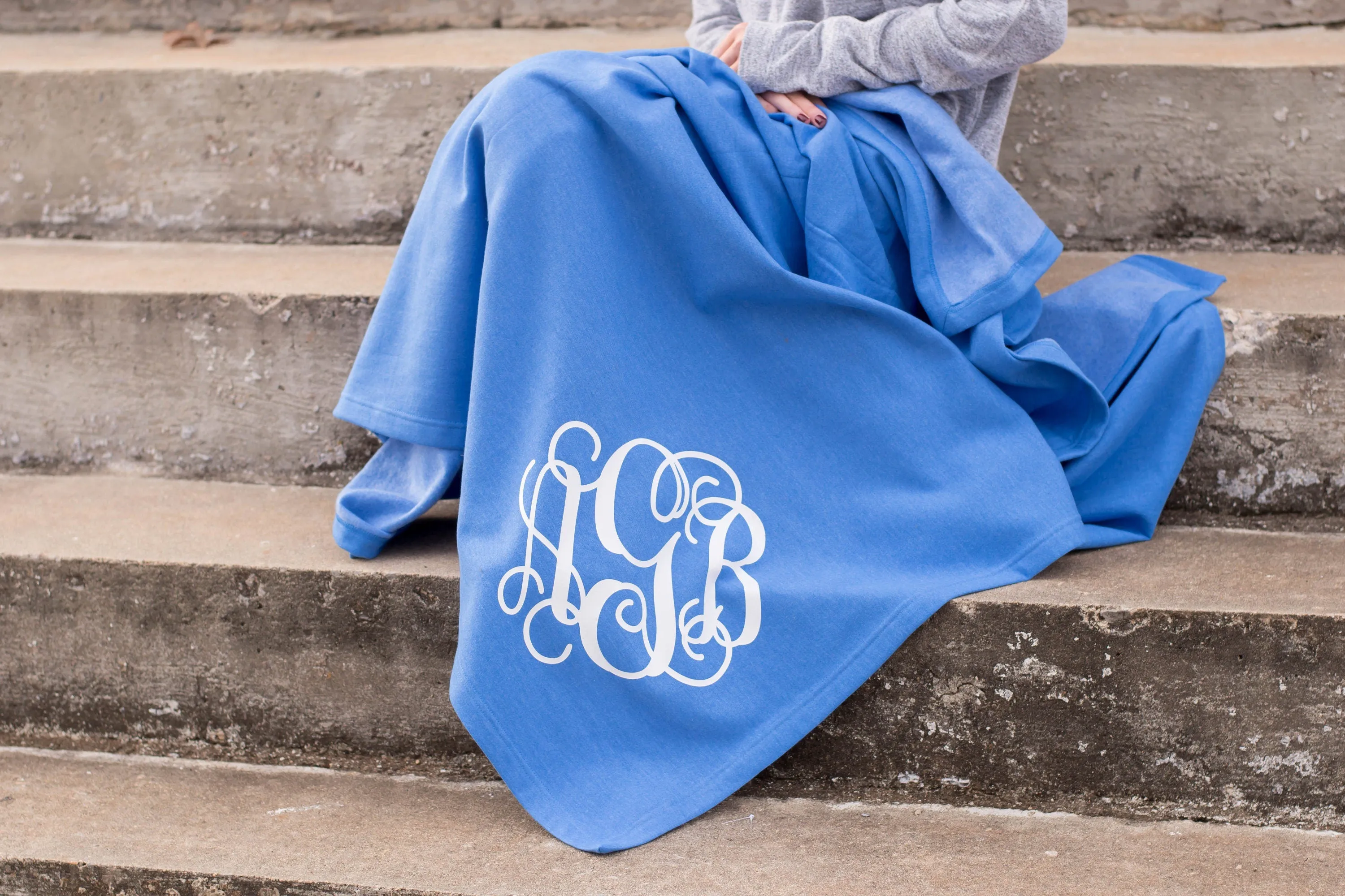 Monogrammed Fleece Throw Blanket |  Personalized Stadium Blankets