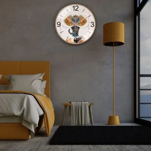 M.T. BROTHERS Wall Clock Wall Clock Silent Battery Operated Round Wall Clock Modern Simple Style Decor Clock Non-Ticking (Elephant Round)