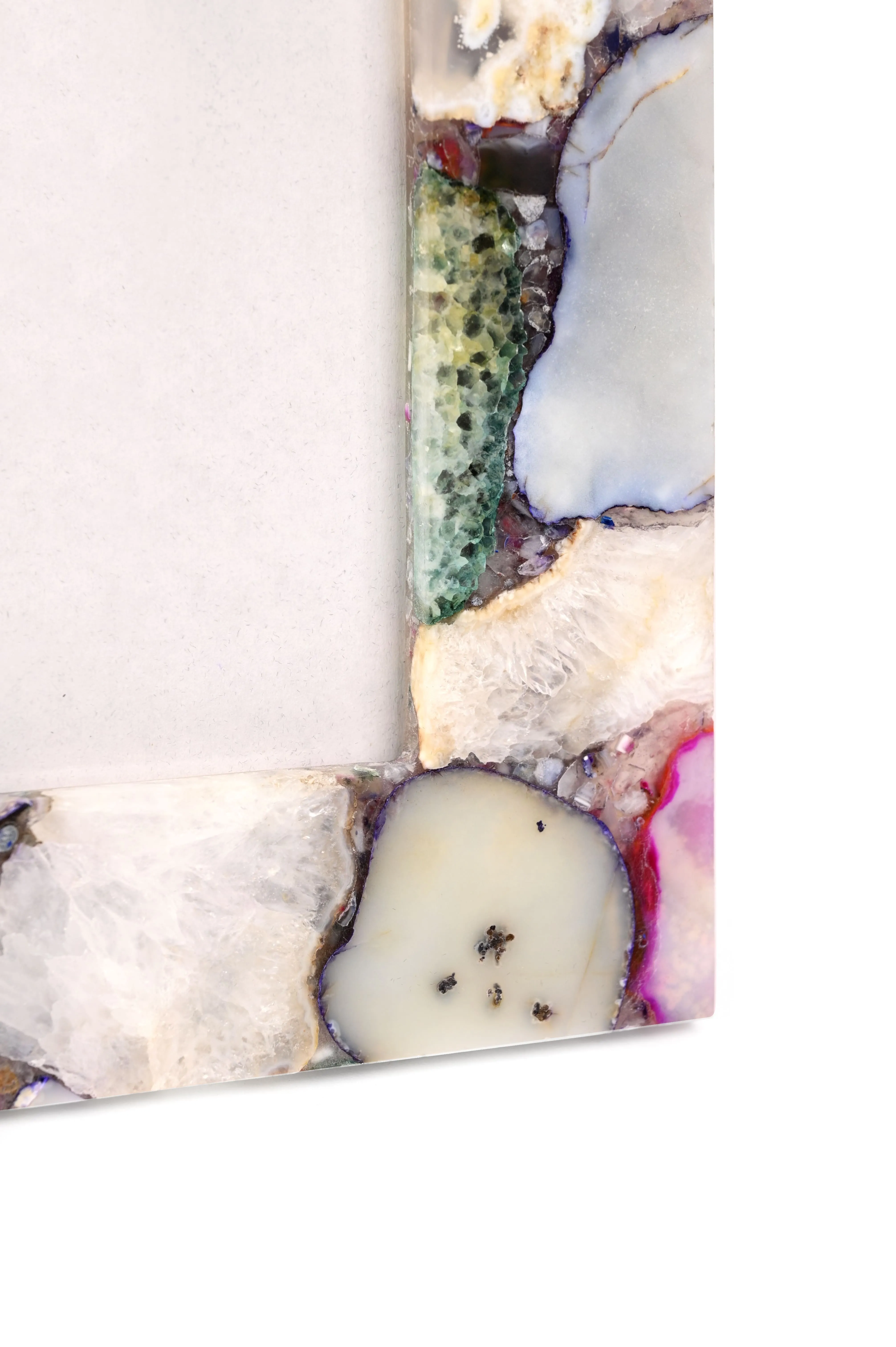 Multi Color Agate Photo Frame - Natural Stone Elegance for Cherished Memories