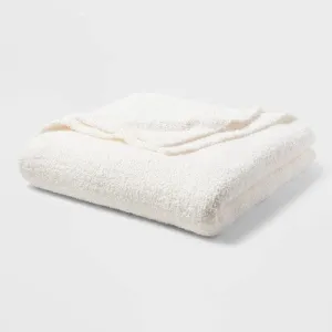 New - King Cozy Chenille Bed Blanket White - Threshold