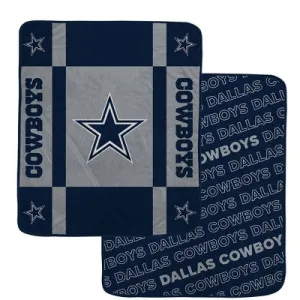 Open Box - NFL Dallas Cowboys Reverse Block Wordmark Double Sided Blanket