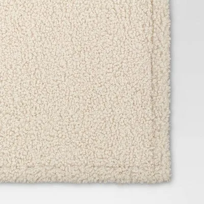 Open Box - Teddy Boucle Throw Blanket Cream - Threshold