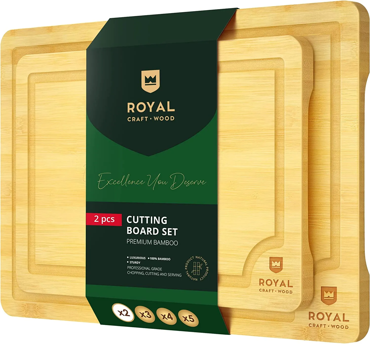 Organic Bamboo Cutting Board with Juice Groove