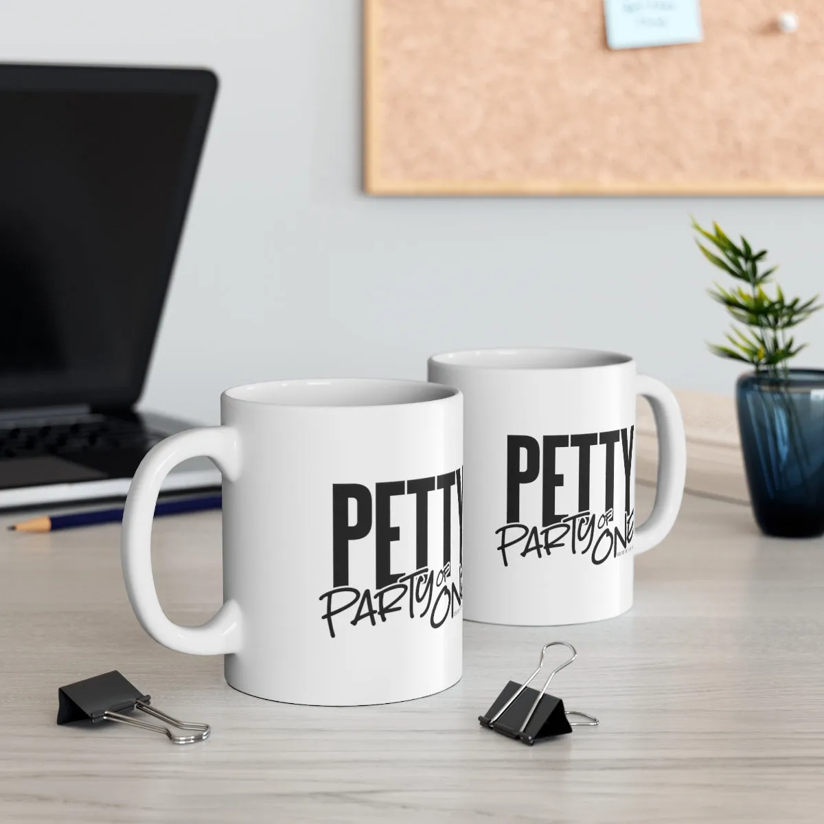 Petty Party of One Mug 11oz (White/Black)