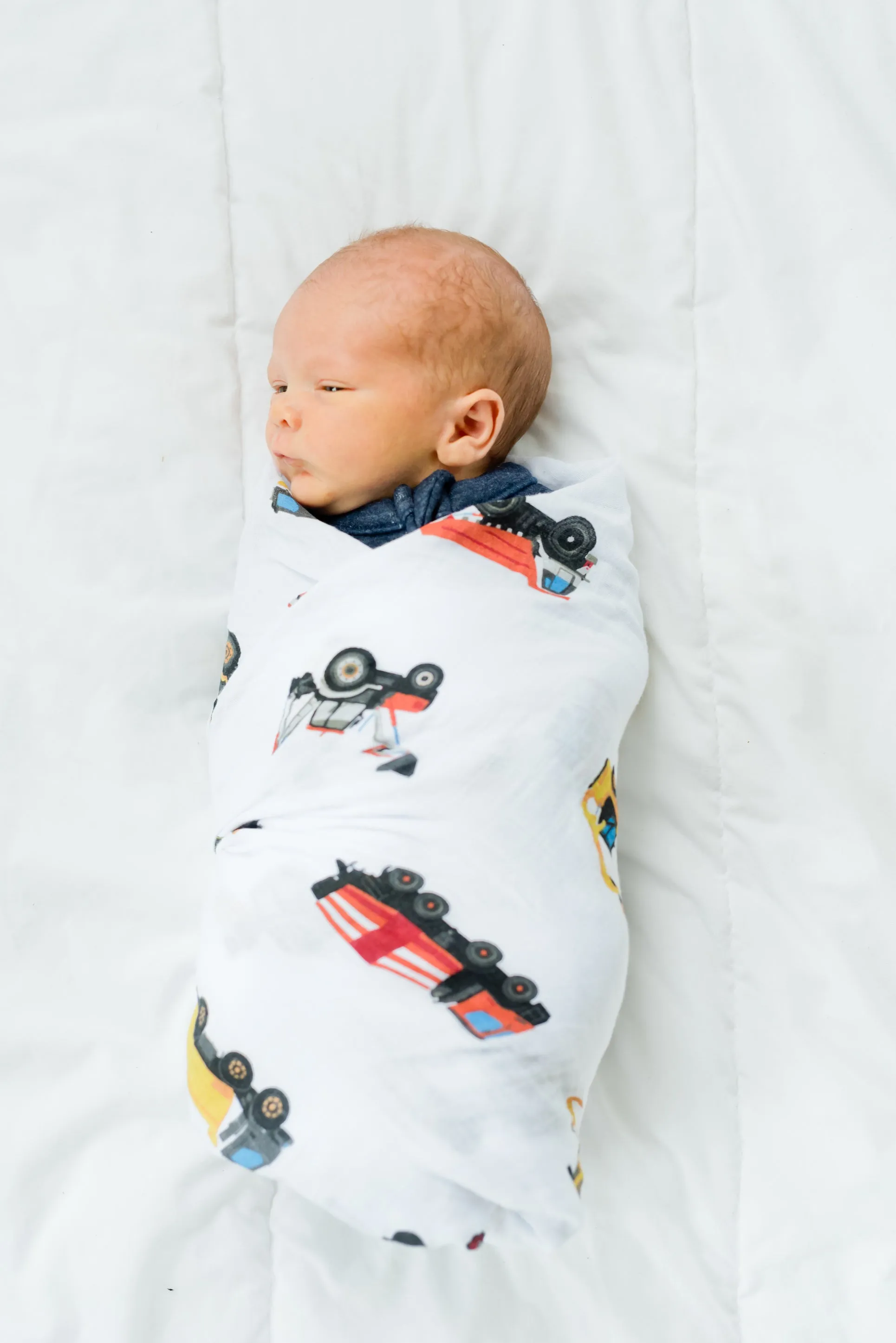 Premium Knit Rayon Bamboo Swaddle Blanket – Construction Trucks