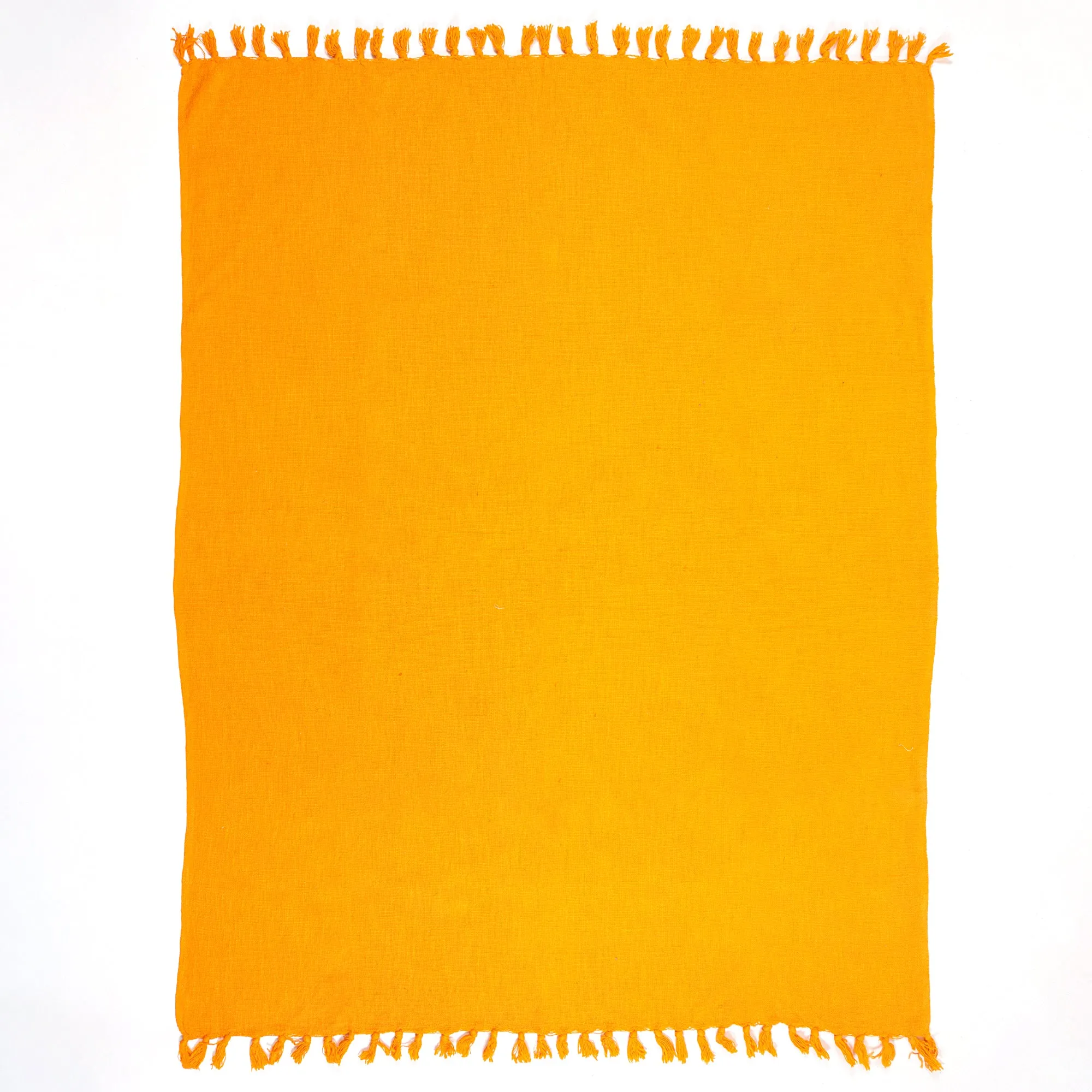 Premium Soft Orange Solid Throw Cotton For Living Room, Bed, Couch, Chair