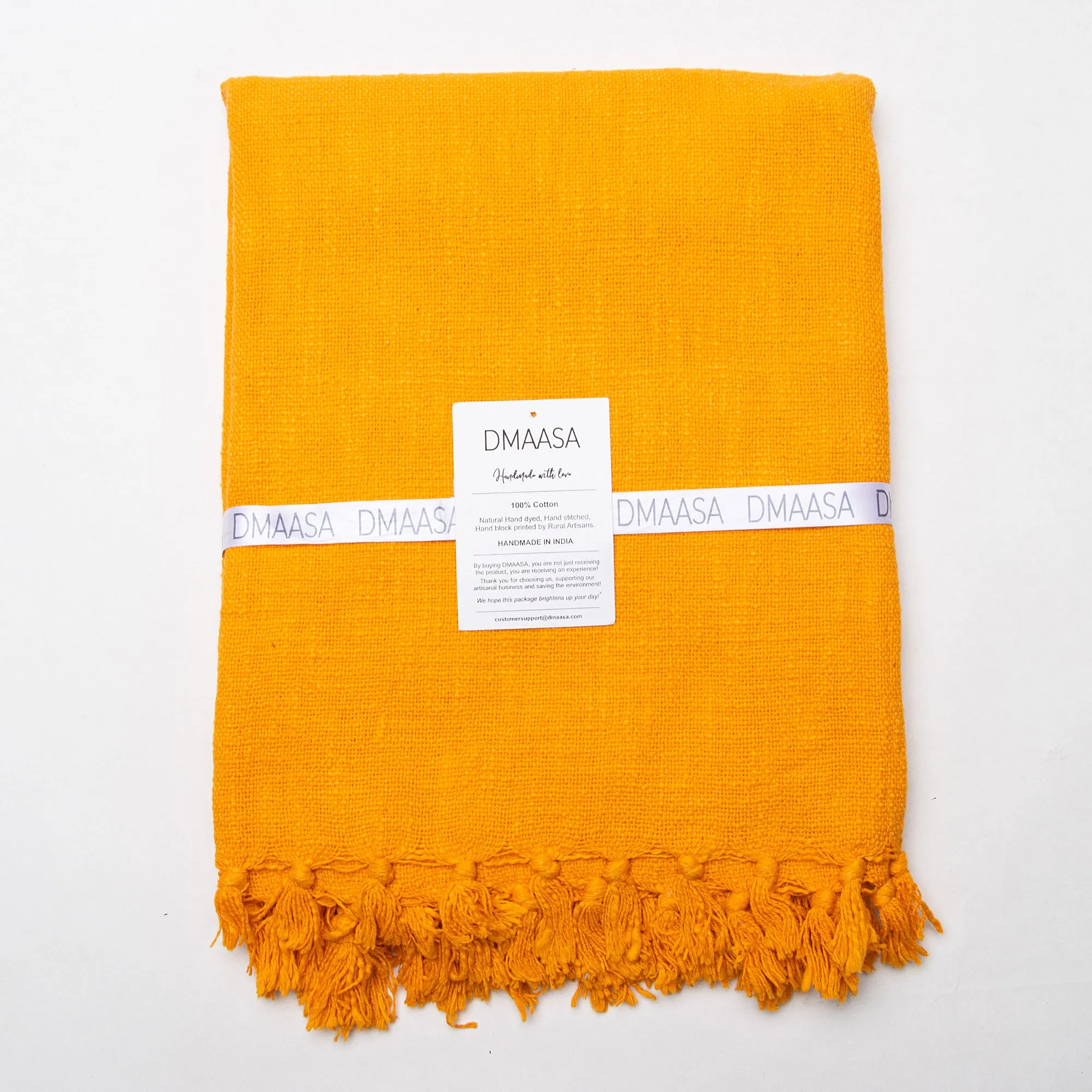 Premium Soft Orange Solid Throw Cotton For Living Room, Bed, Couch, Chair