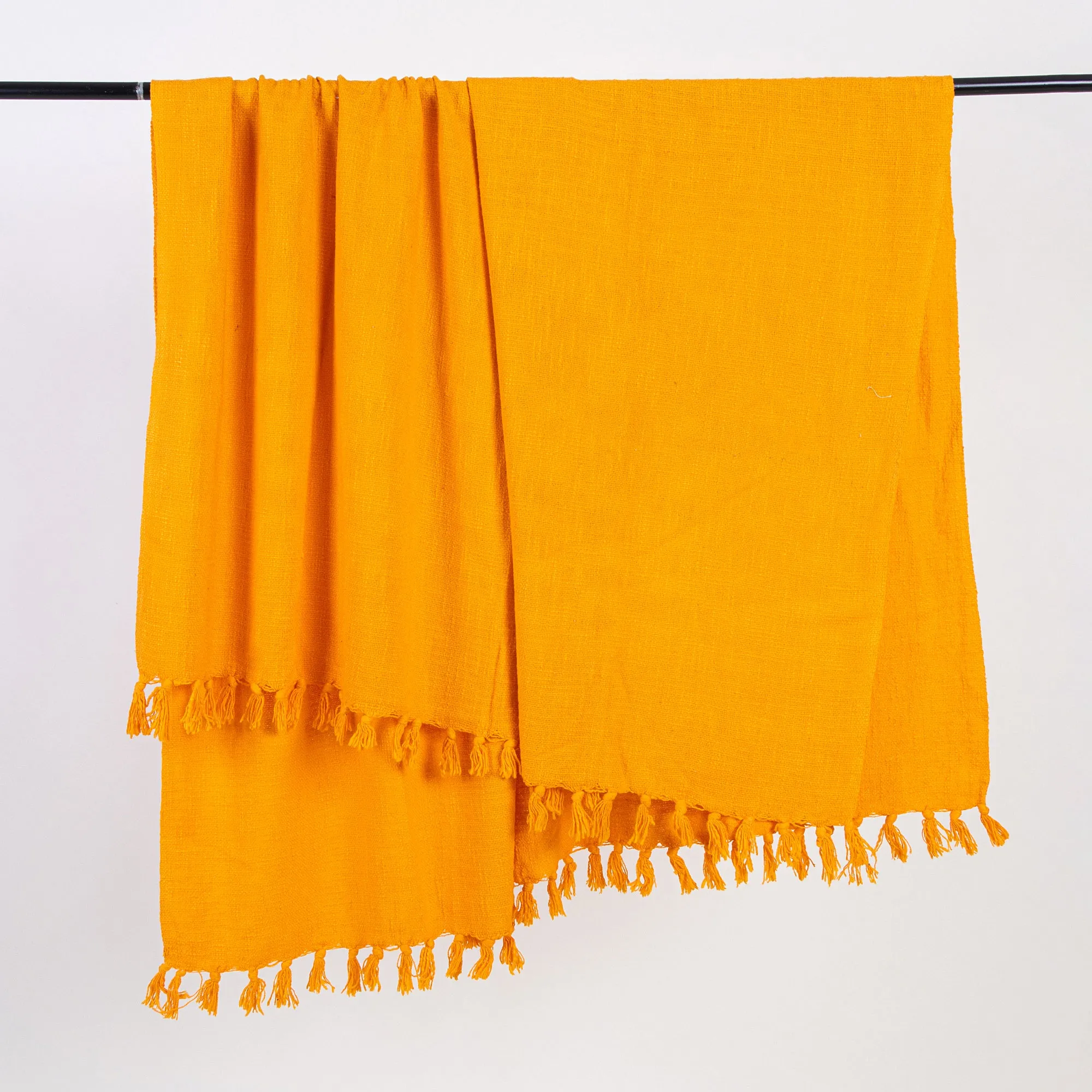 Premium Soft Orange Solid Throw Cotton For Living Room, Bed, Couch, Chair