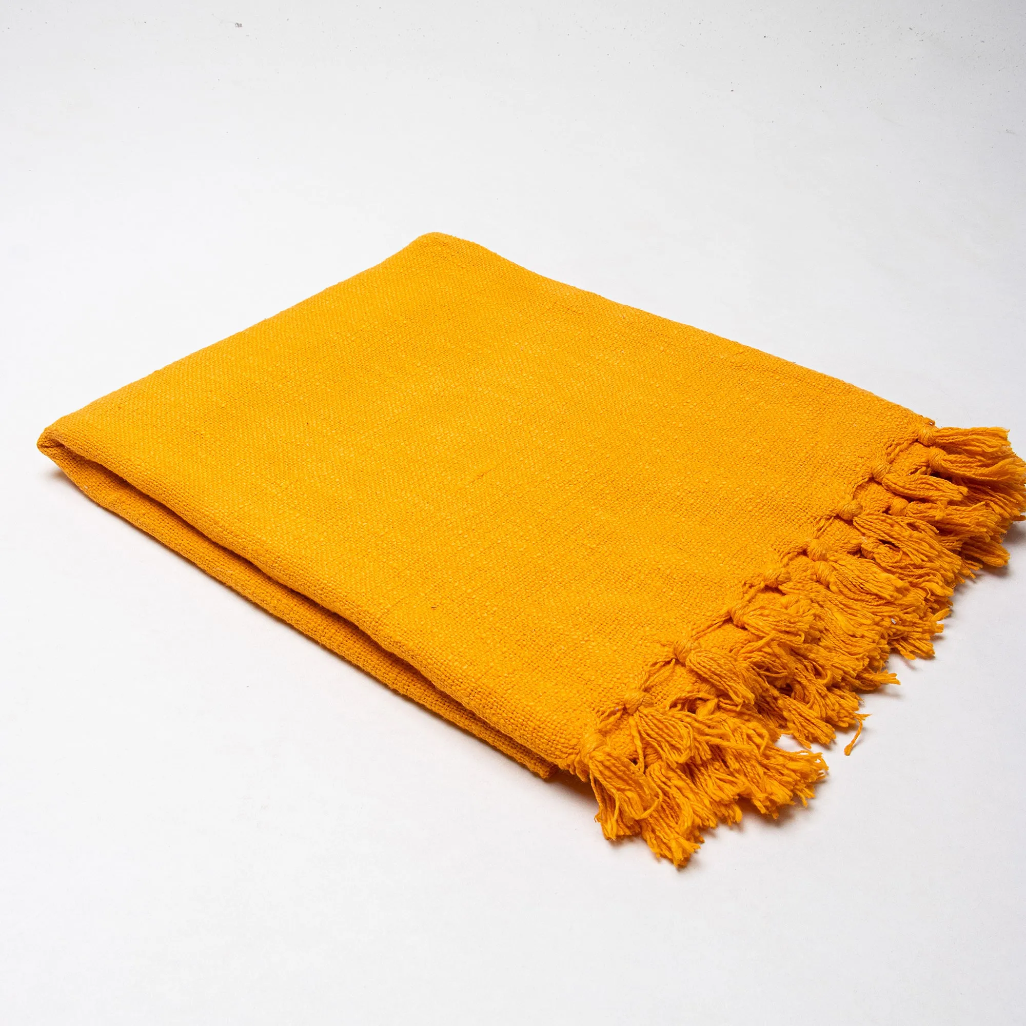 Premium Soft Orange Solid Throw Cotton For Living Room, Bed, Couch, Chair