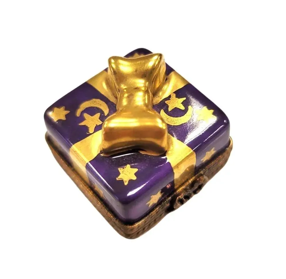 Purple Mini Moon Stars Present Gift Gold Bow