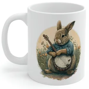 Rabbit Playing Banjo Coffee Mug