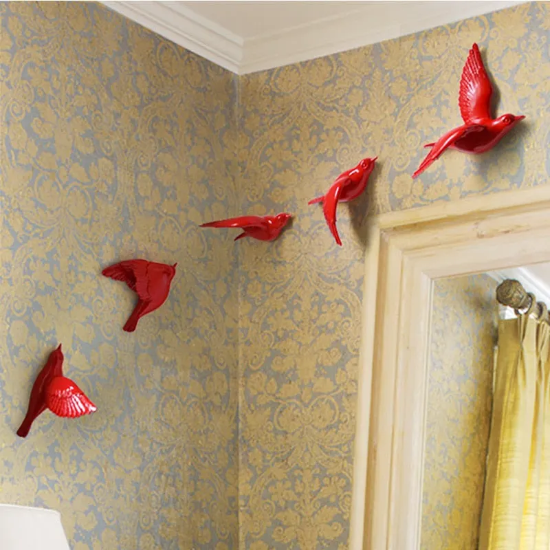 Resin Birds Creative For Wall 3d Sticker