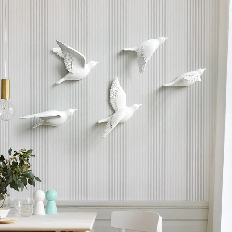 Resin Birds Creative For Wall 3d Sticker