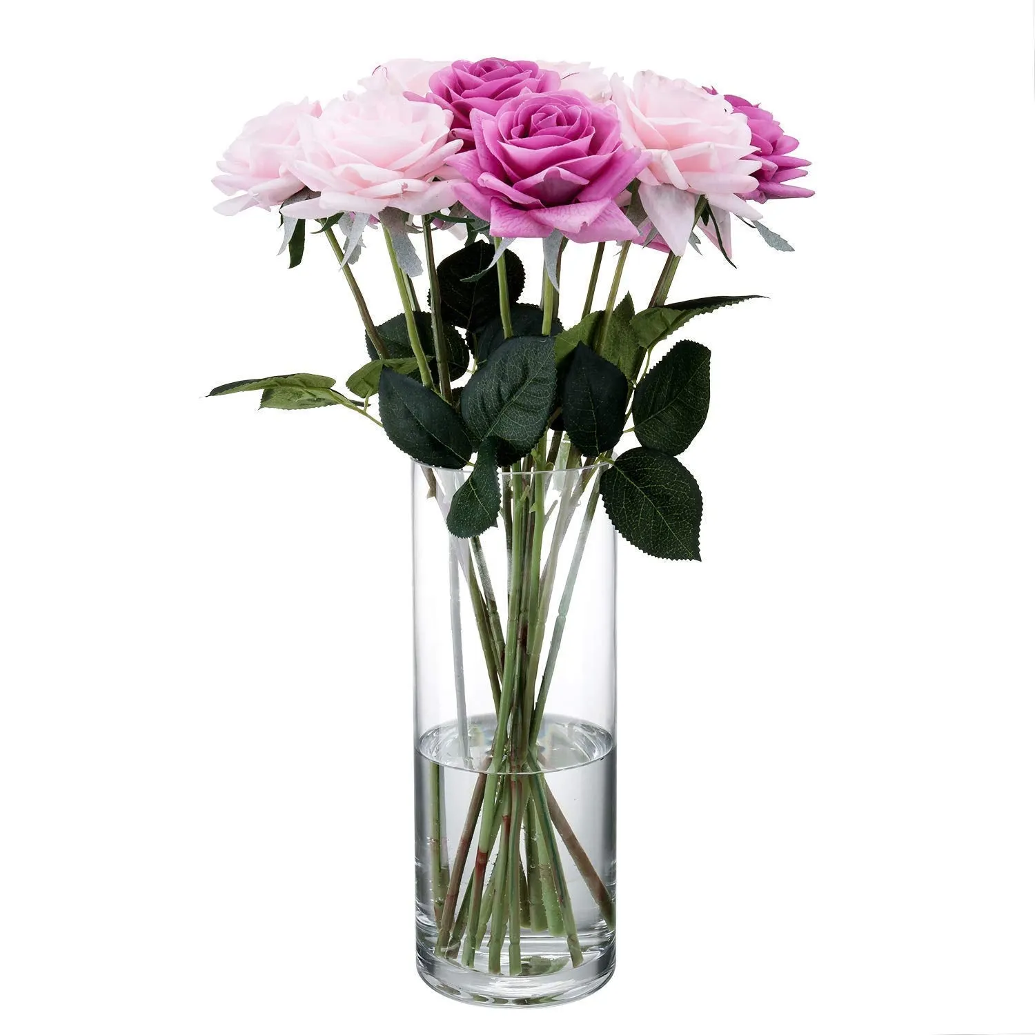 Rishabh Home Decoration Tall Cylinder Glass Flora and Table vase for Wedding Decor and Home Decor (12 inchi), Clear