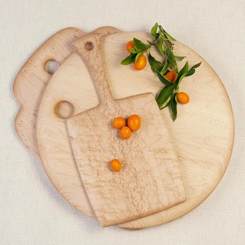 Round Bird's-Eye Maple Cutting Board